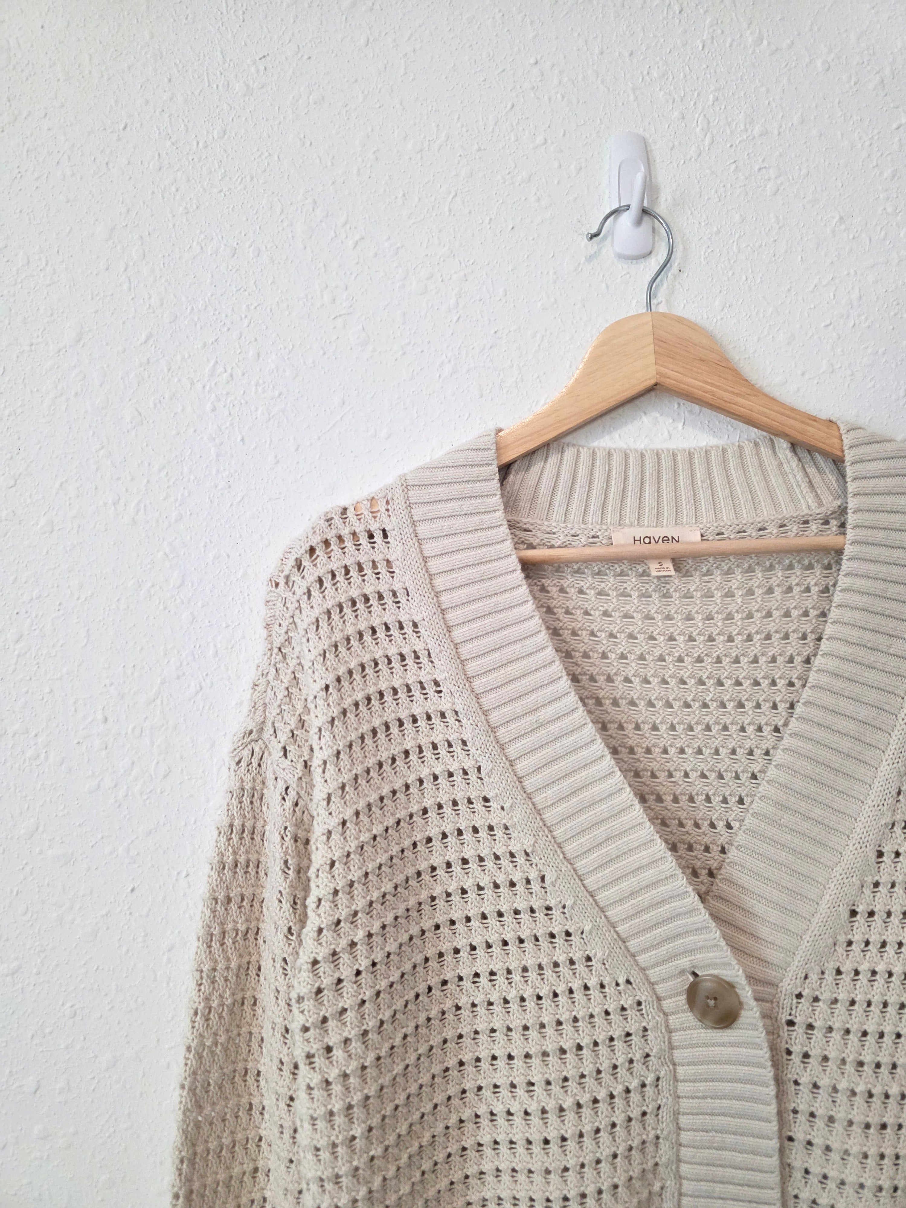 Haven Organic Cotton Open Stitch Cardigan (S)