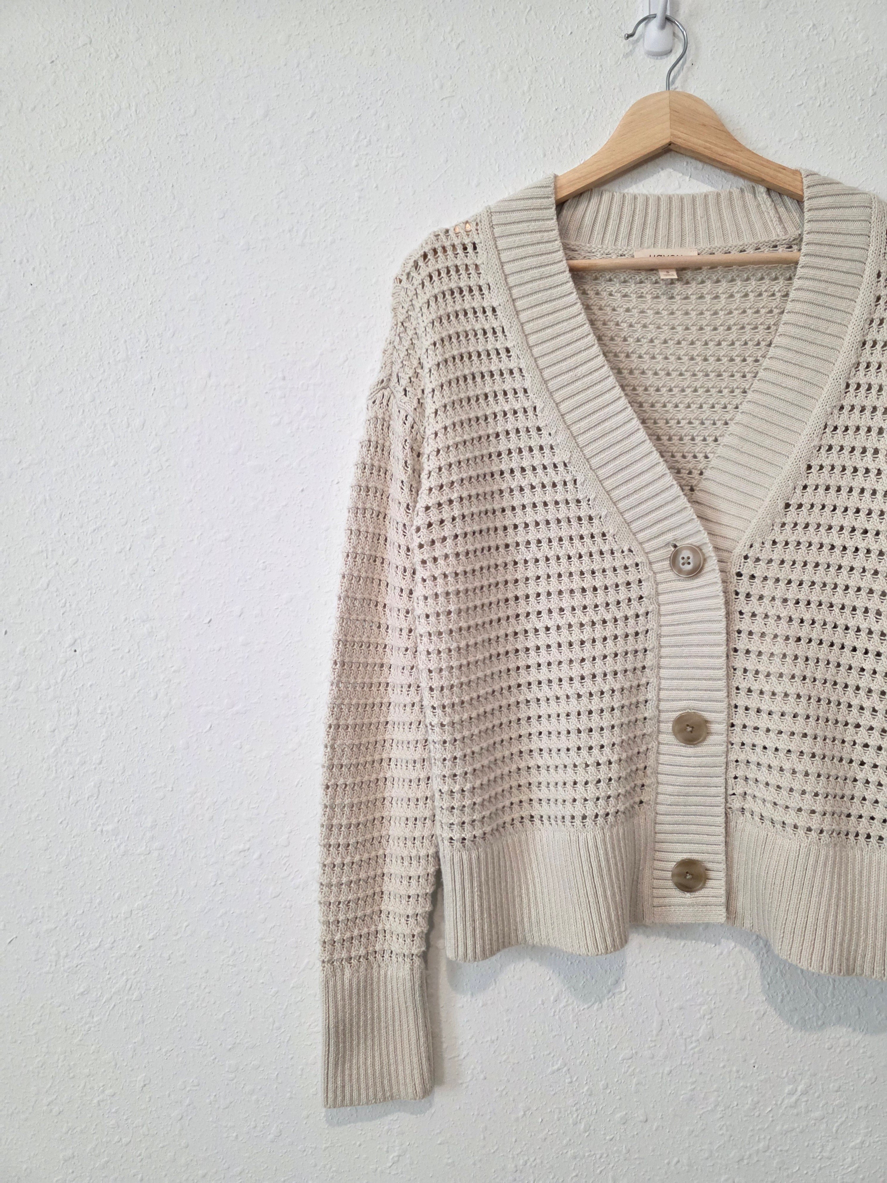 Haven Organic Cotton Open Stitch Cardigan (S)