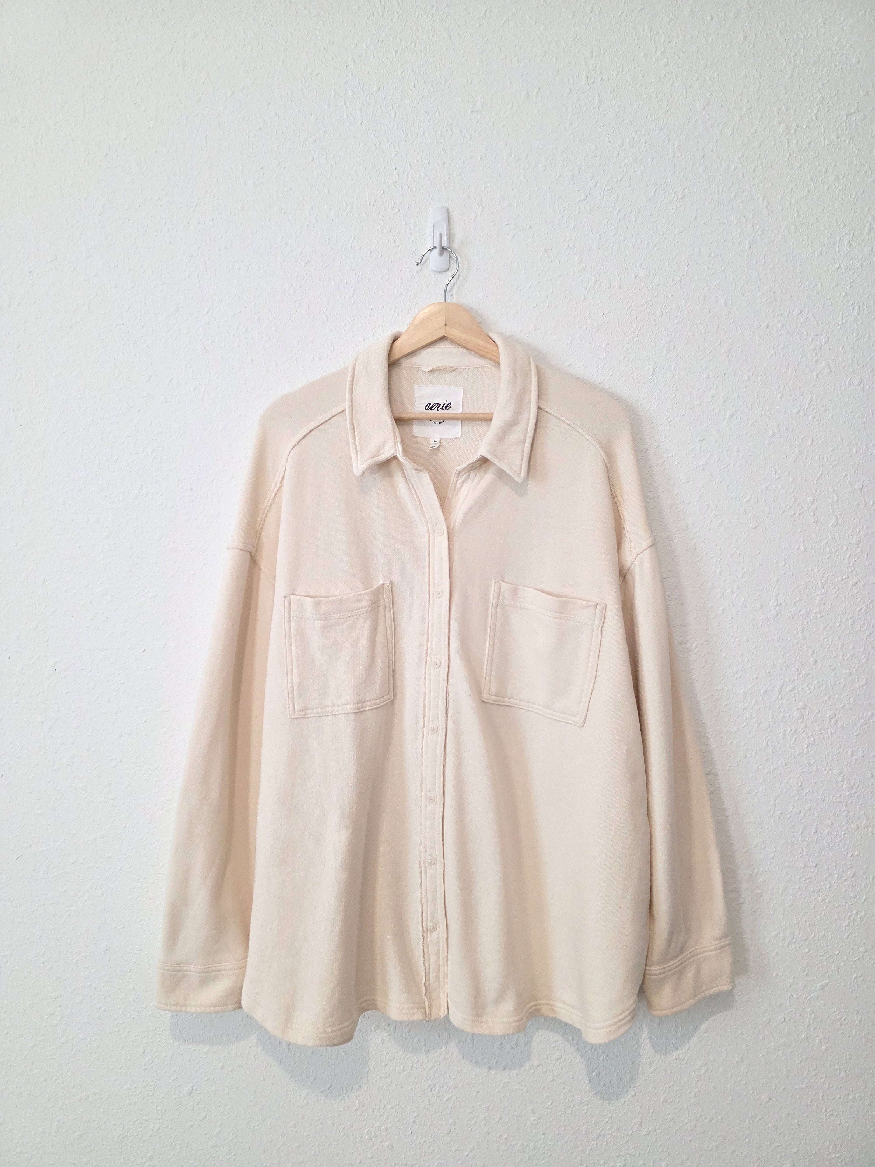 Aerie Oversized Fleece Shirt Jacket (L)