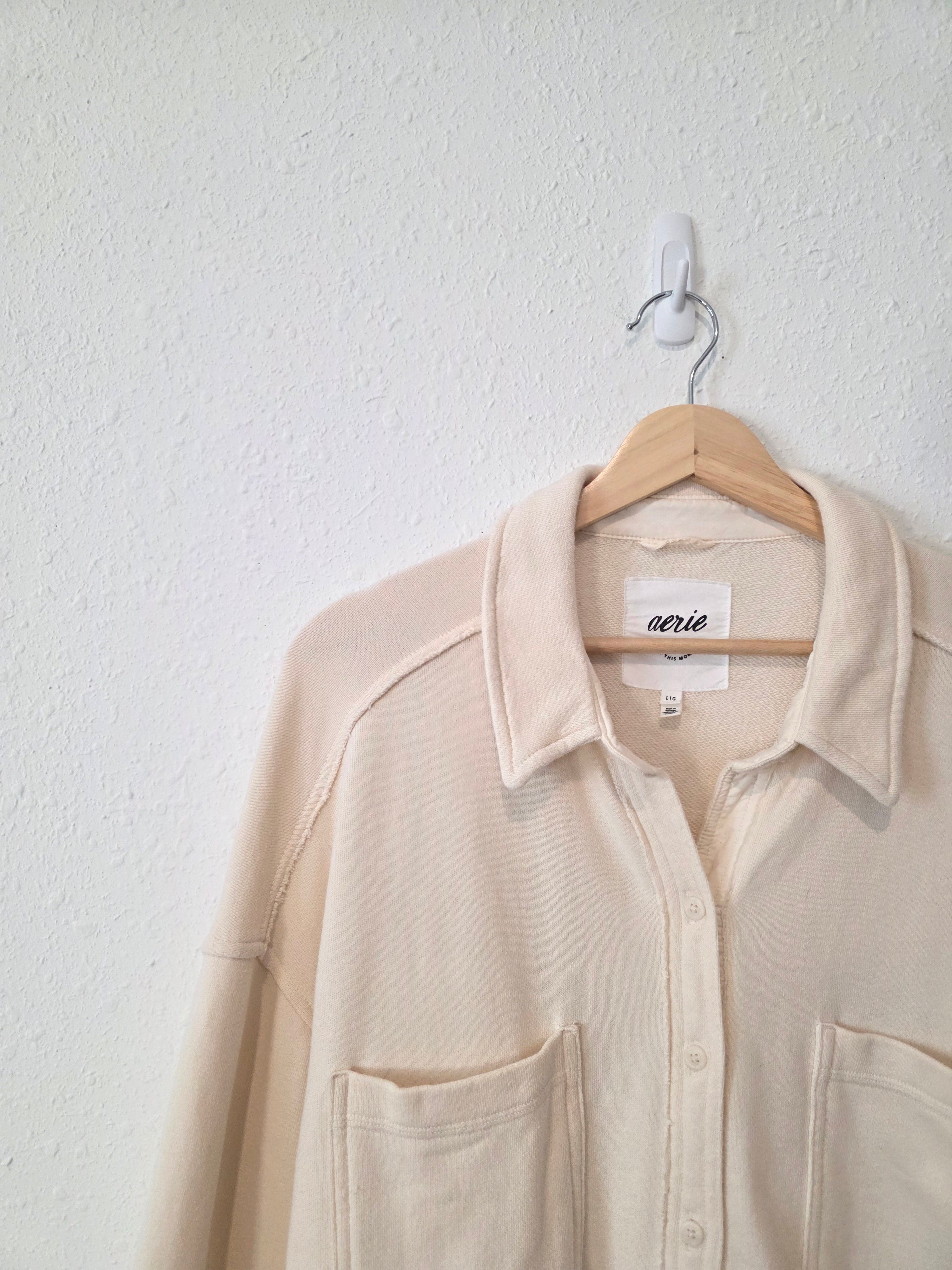 Aerie Oversized Fleece Shirt Jacket (L)