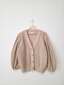 Loft Puff Sleeve Cotton Cardigan (XXL)