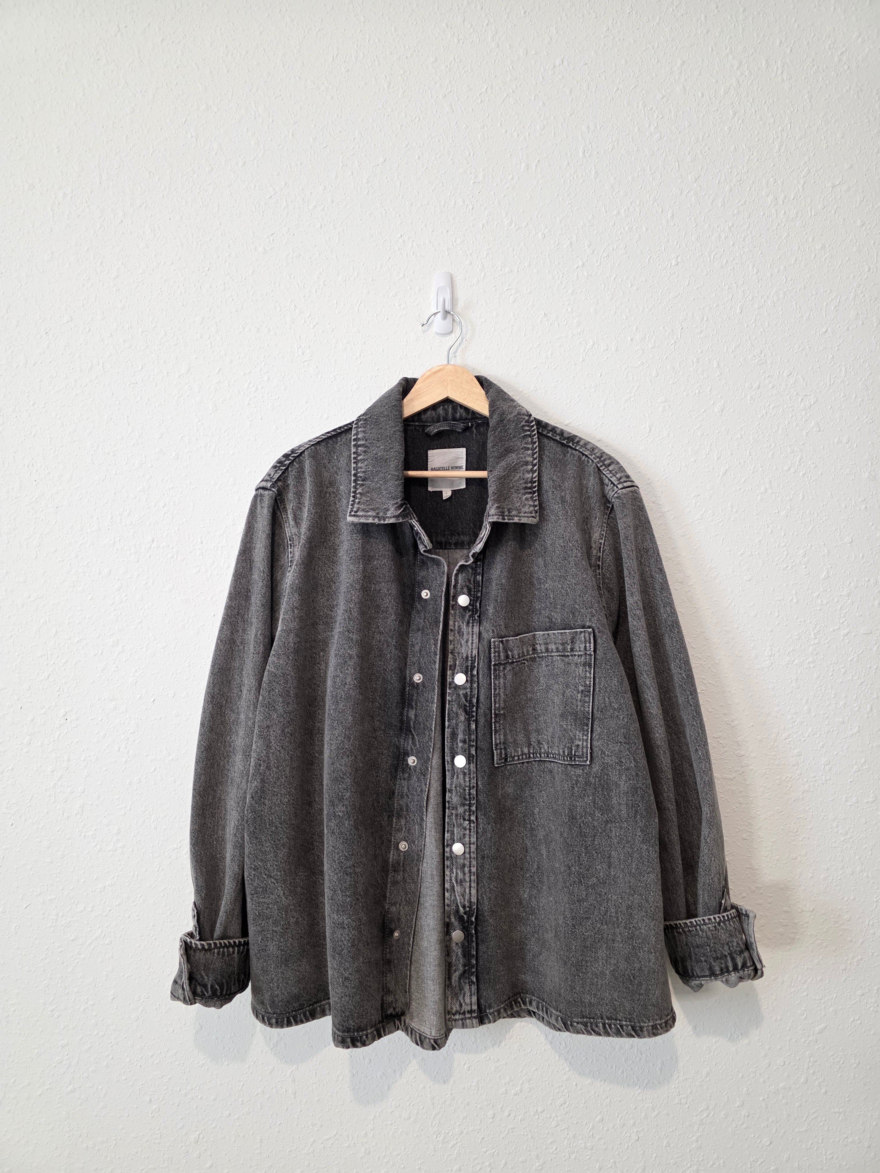 Black Denim Shirt Jacket (L)