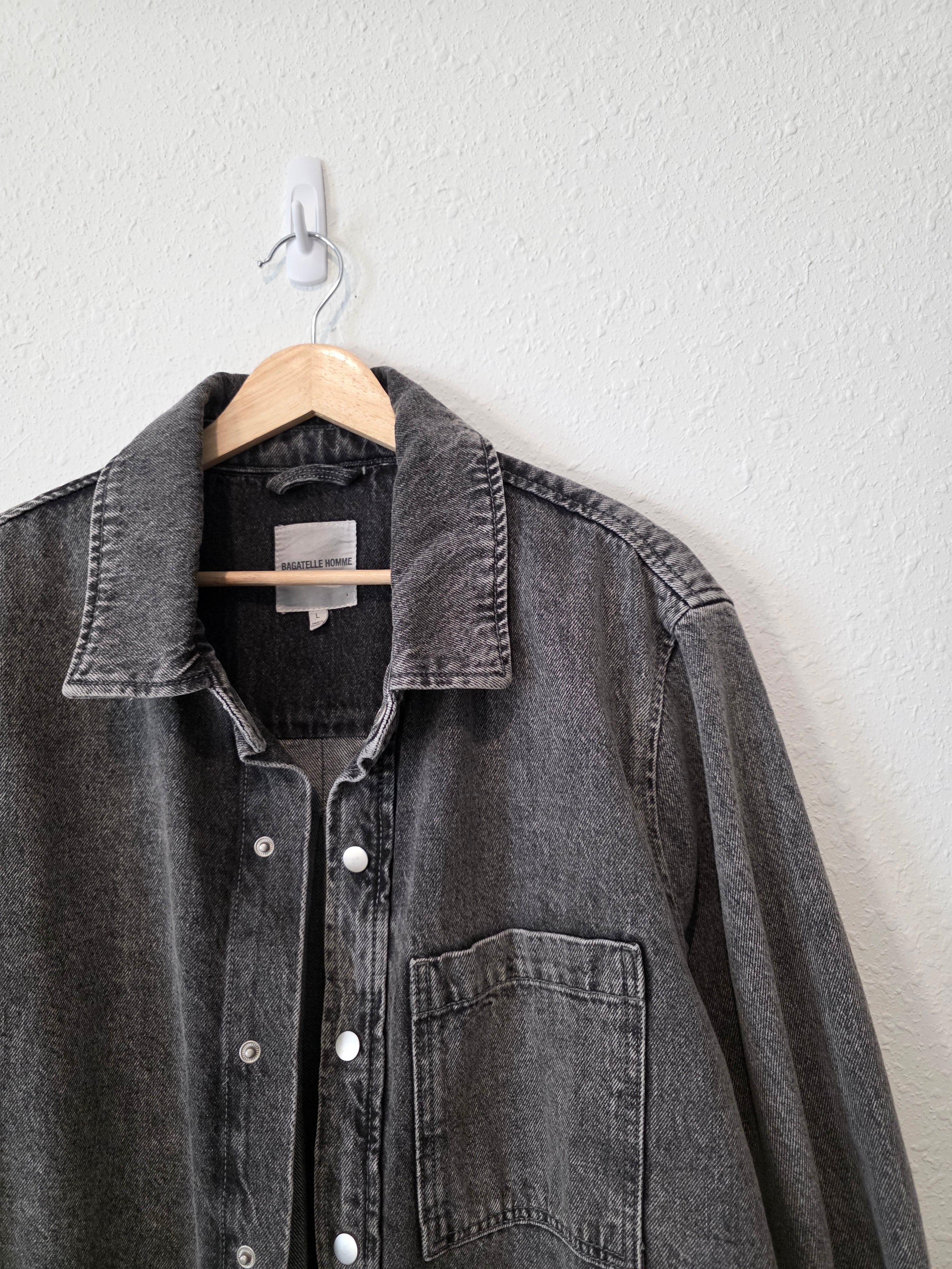 Black Denim Shirt Jacket (L)