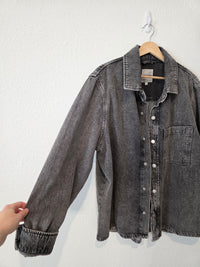 Black Denim Shirt Jacket (L)