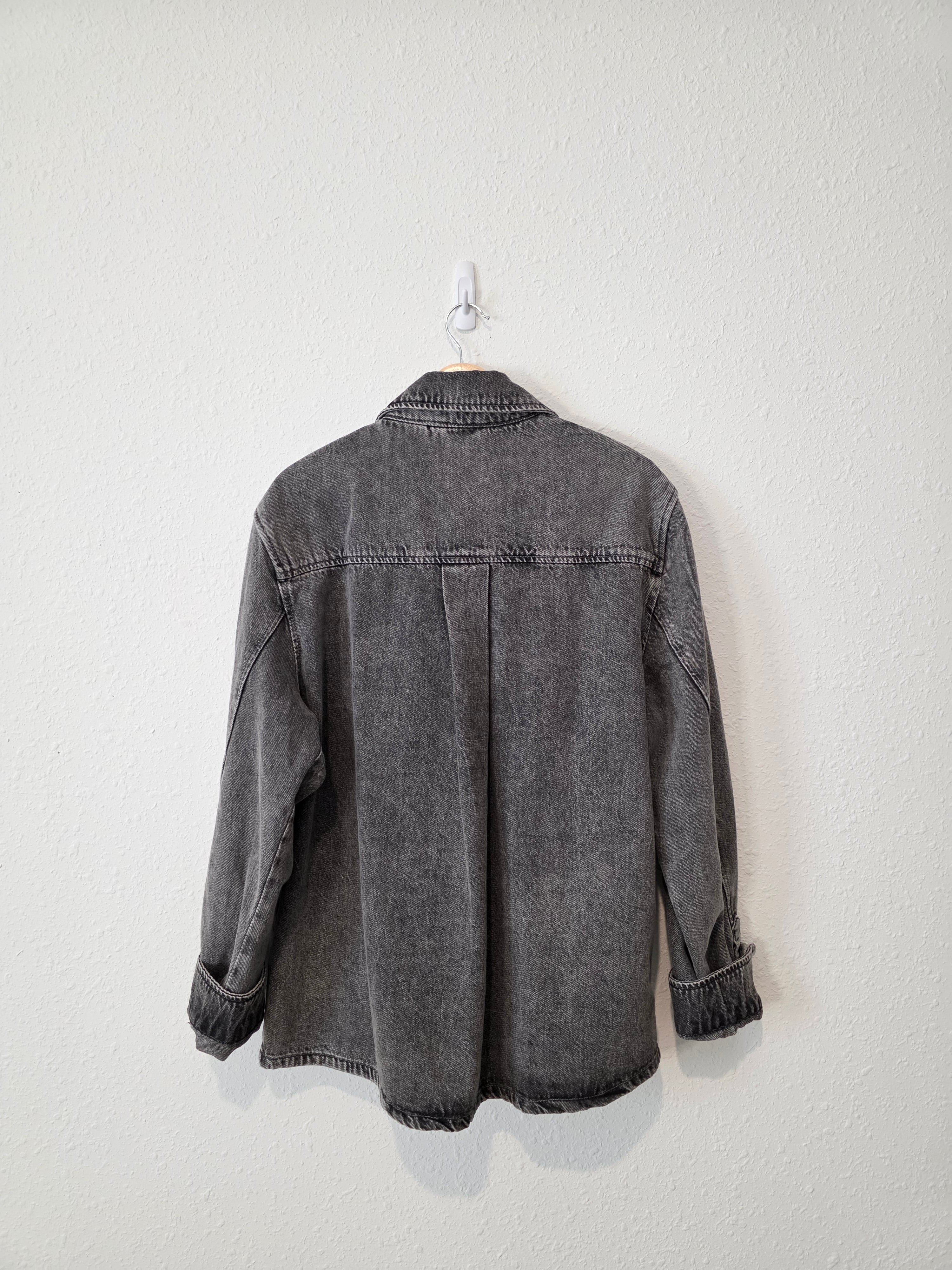 Black Denim Shirt Jacket (L)