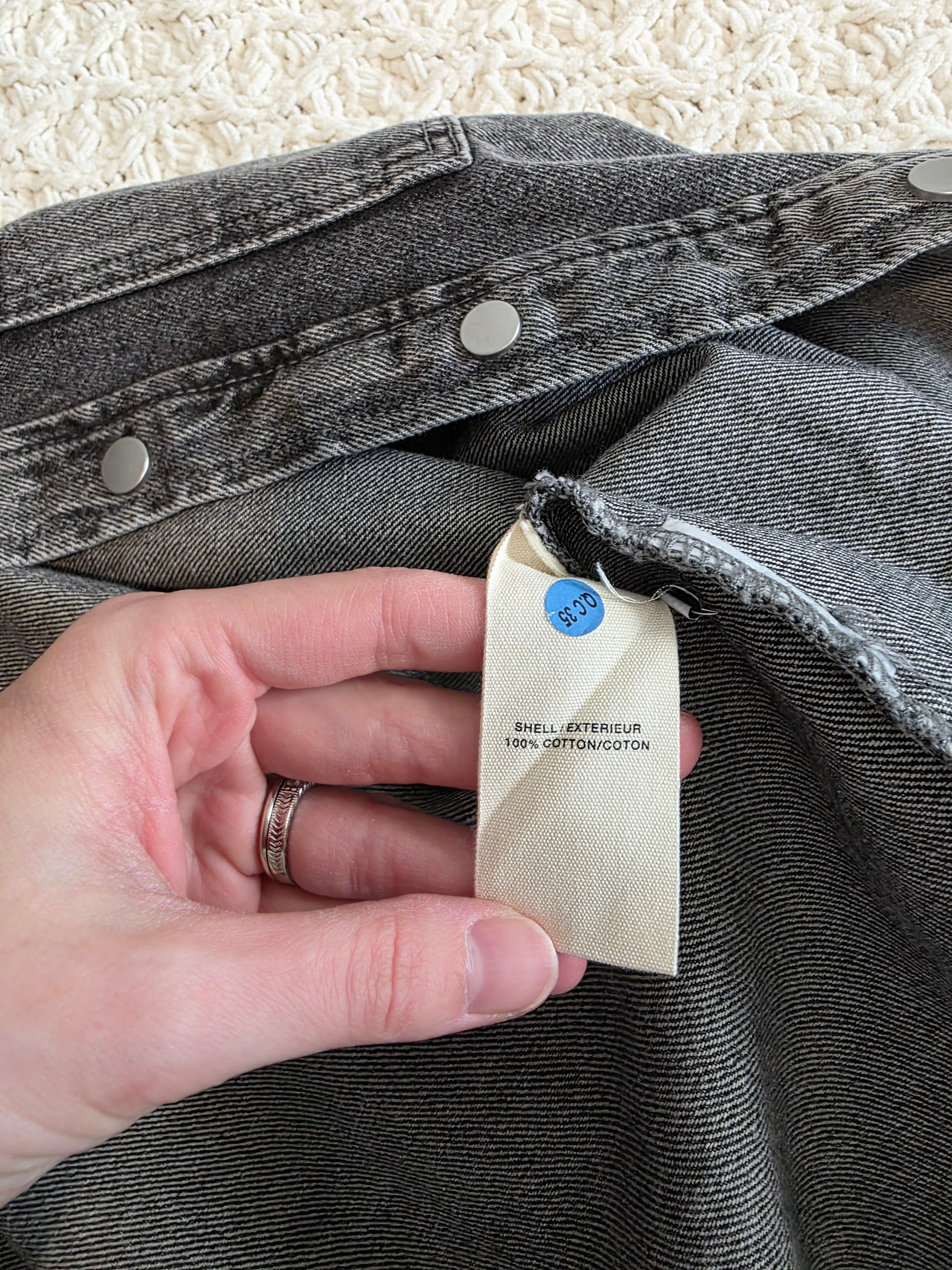 Black Denim Shirt Jacket (L)