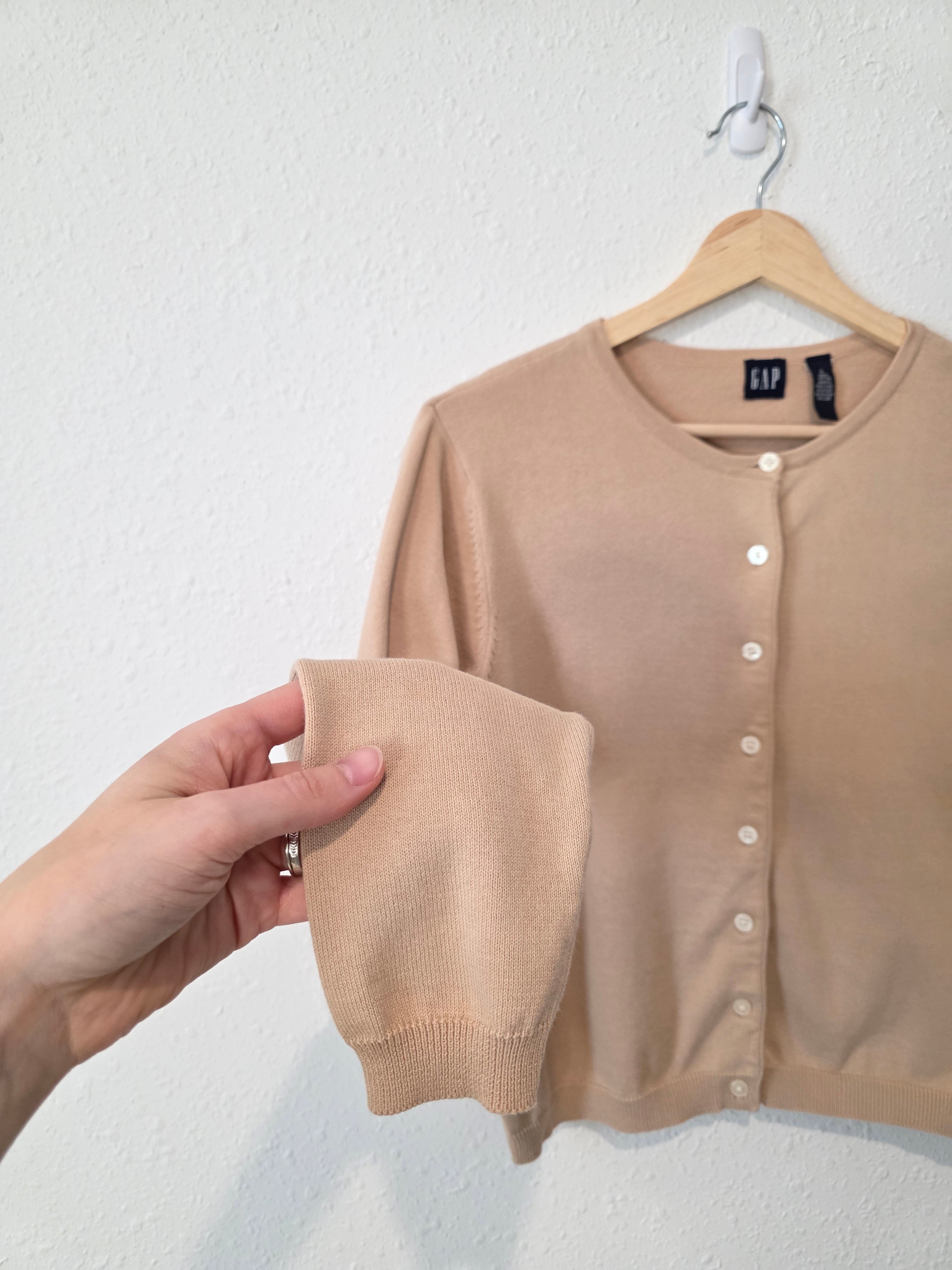 Vintage Gap Neutral Cotton Cardigan (S)
