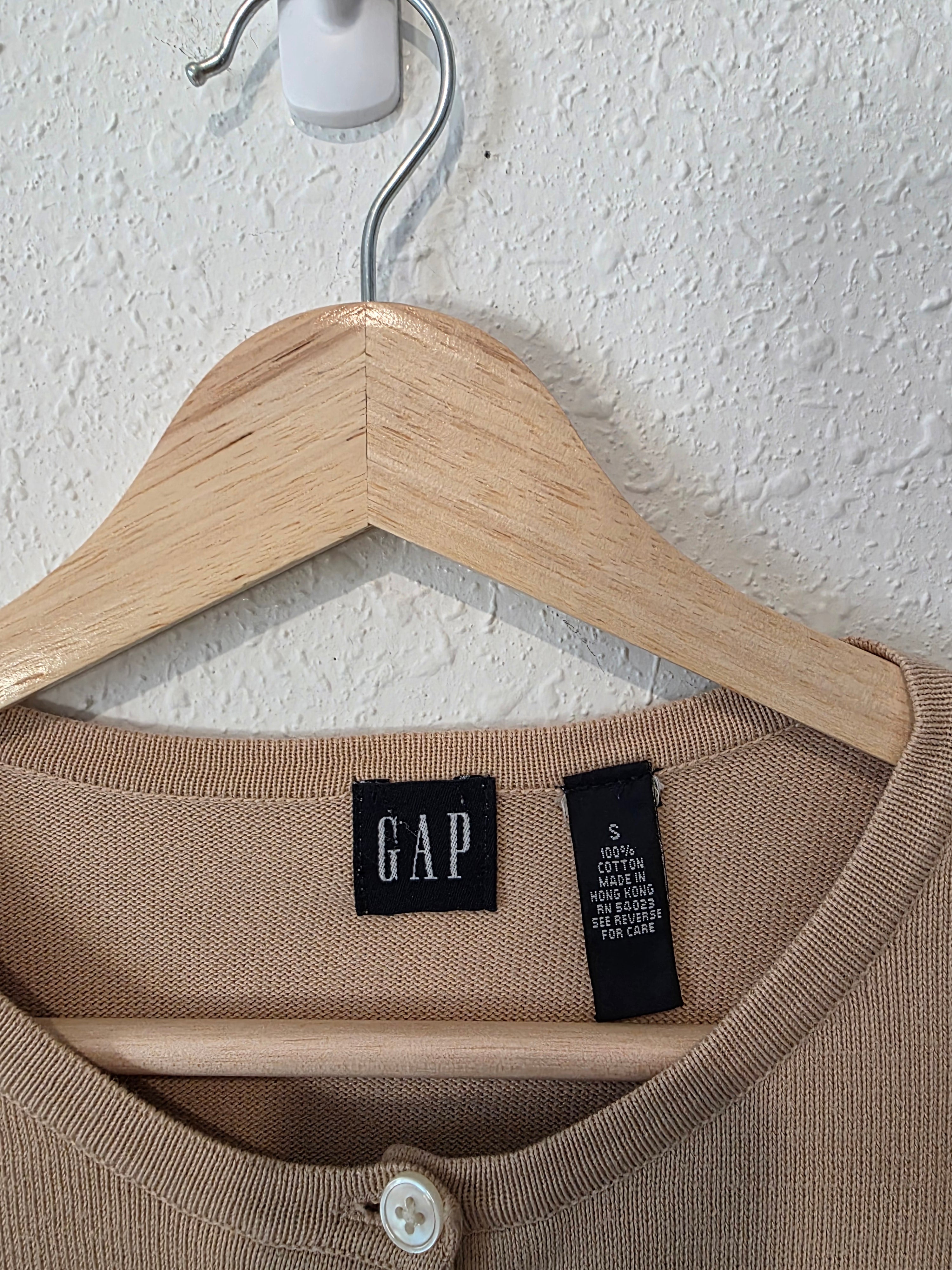 Vintage Gap Neutral Cotton Cardigan (S)