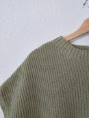Free People Green Knit Sweater Top (L)