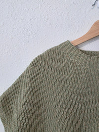 Free People Green Knit Sweater Top (L)