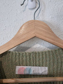 Free People Green Knit Sweater Top (L)