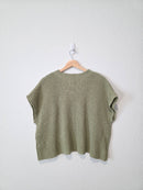 Free People Green Knit Sweater Top (L)