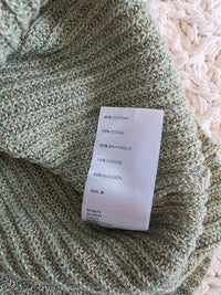 Free People Green Knit Sweater Top (L)