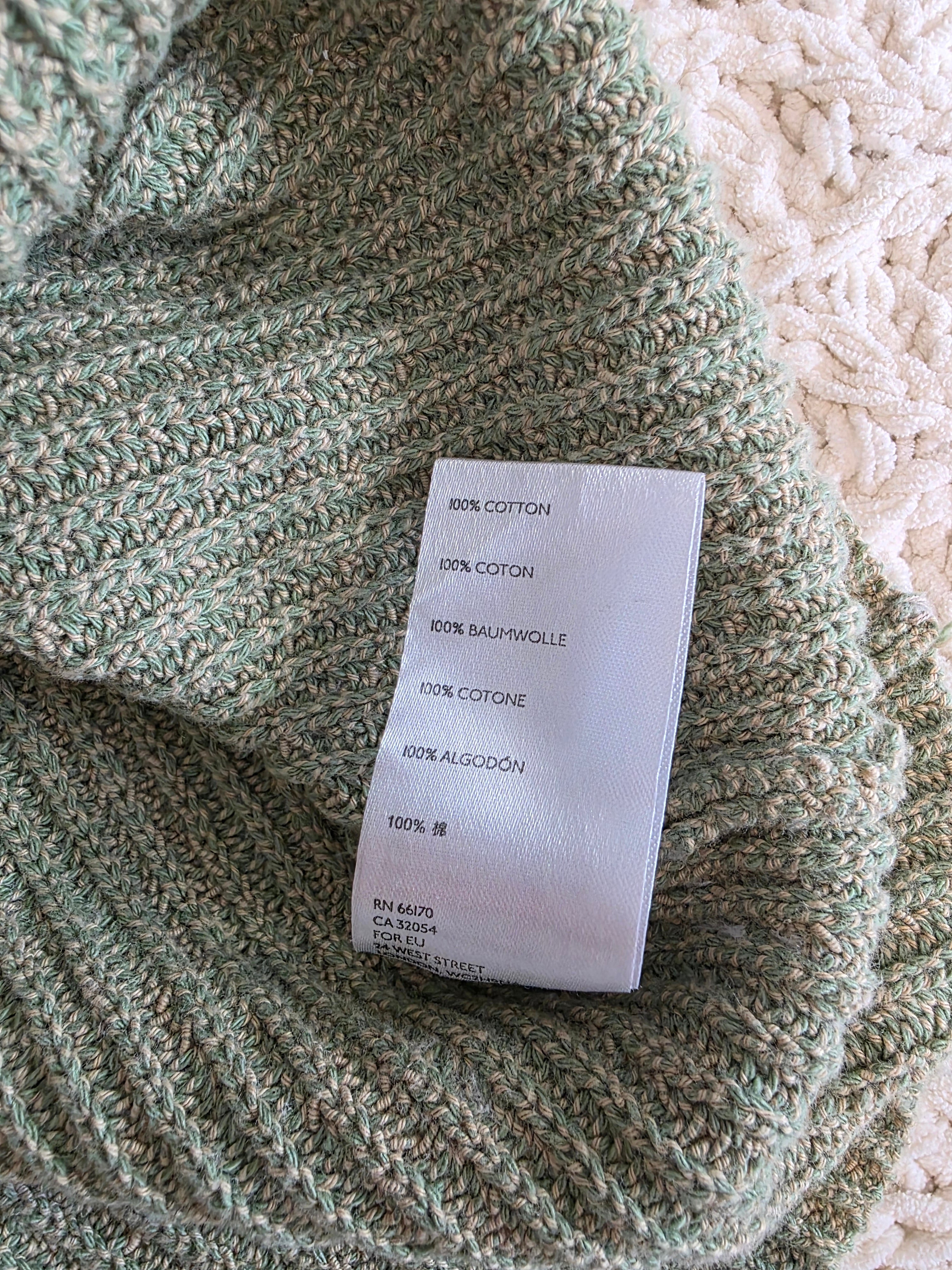 Free People Green Knit Sweater Top (L)