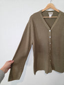 Vintage Green Textured Cardigan (L)