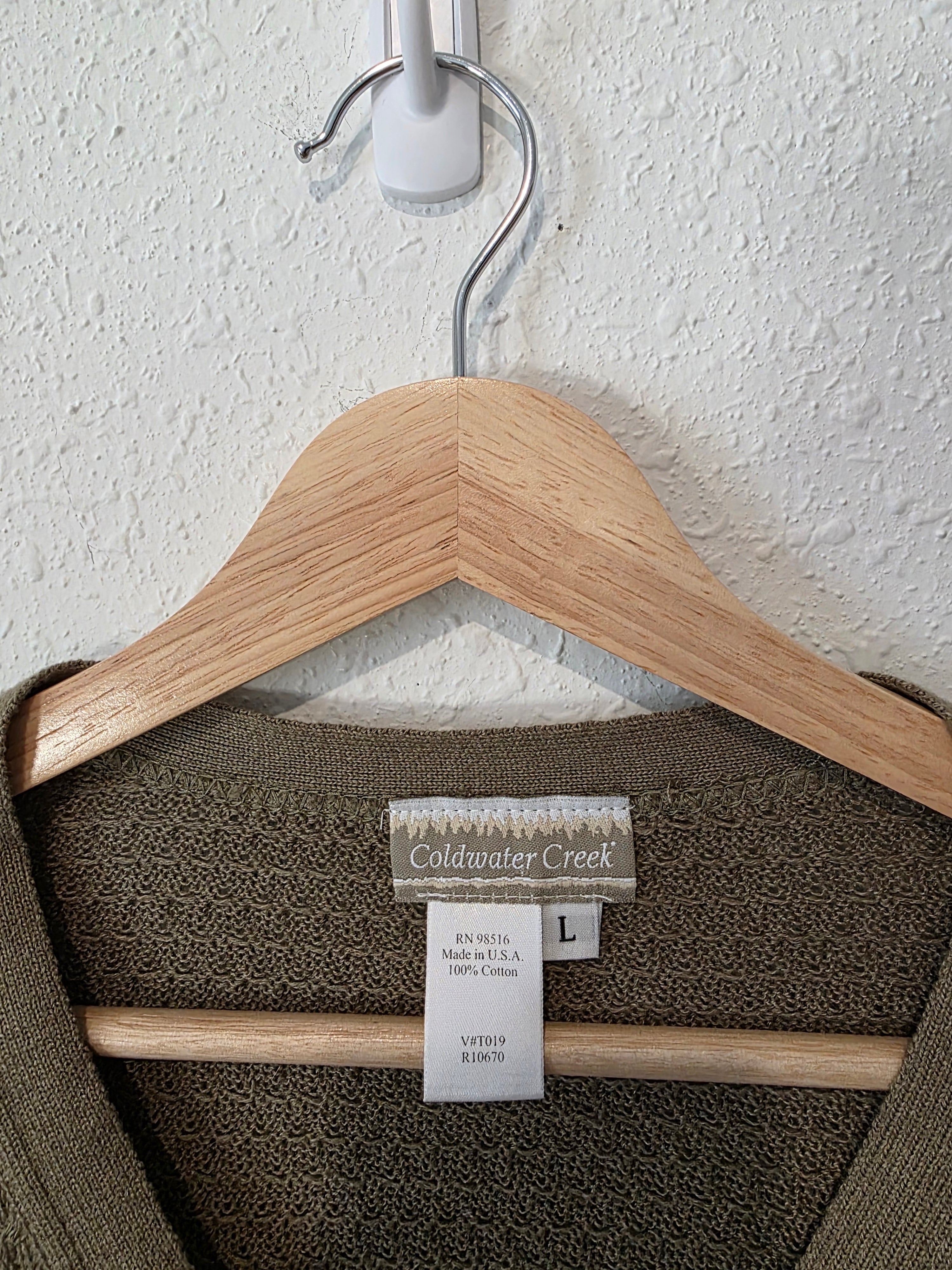 Vintage Green Textured Cardigan (L)