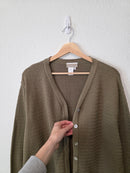 Vintage Green Textured Cardigan (L)