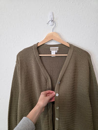 Vintage Green Textured Cardigan (L)