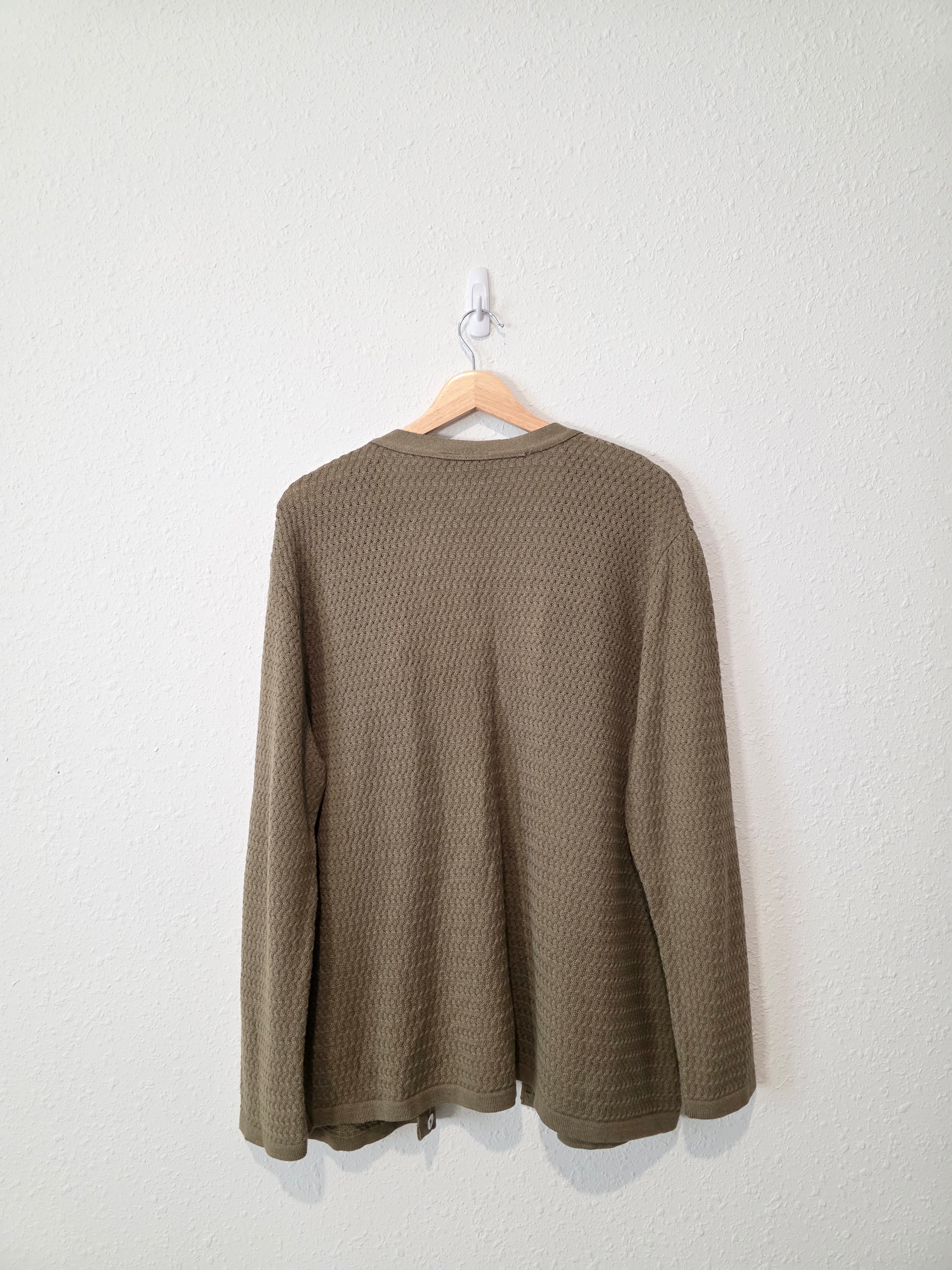 Vintage Green Textured Cardigan (L)