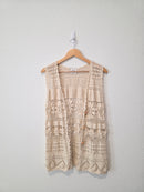 Vintage Floral Crochet Vest (S/M)