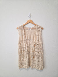 Vintage Floral Crochet Vest (S/M)