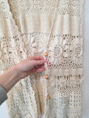 Vintage Floral Crochet Vest (S/M)