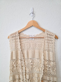 Vintage Floral Crochet Vest (S/M)