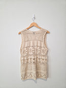 Vintage Floral Crochet Vest (S/M)