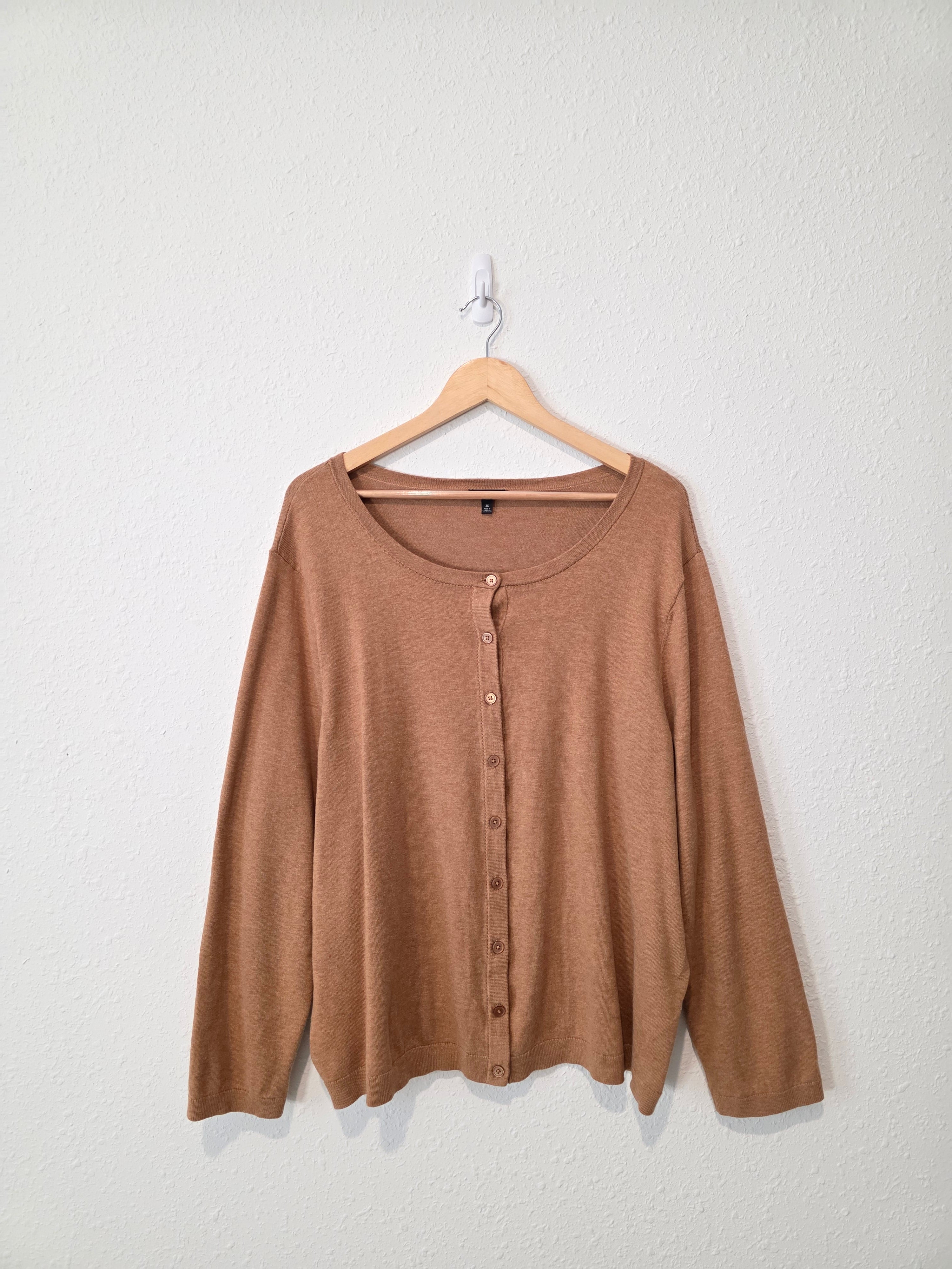 Brown Cotton Blend Cardigan (3X)