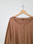 Brown Cotton Blend Cardigan (3X)