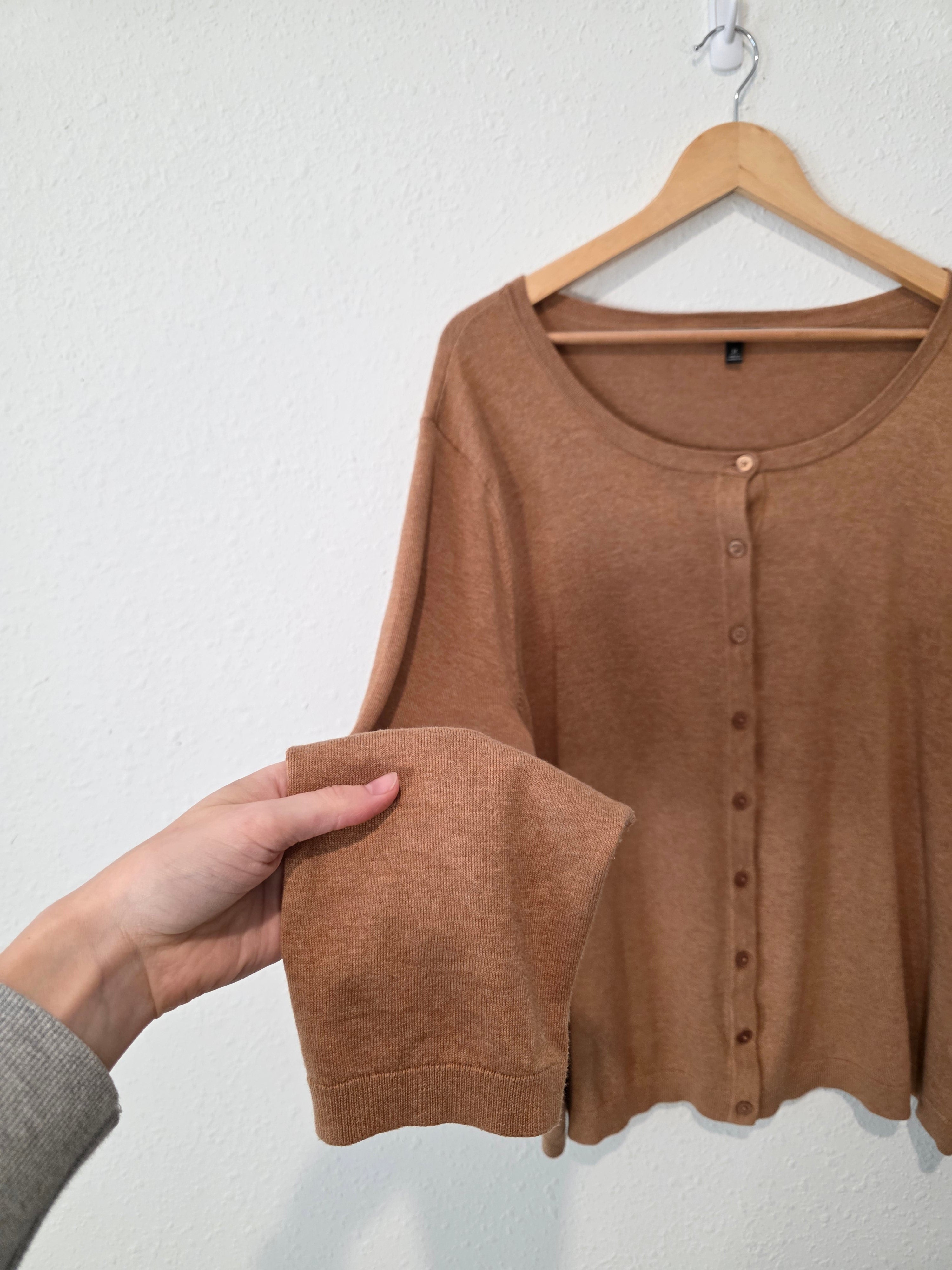 Brown Cotton Blend Cardigan (3X)