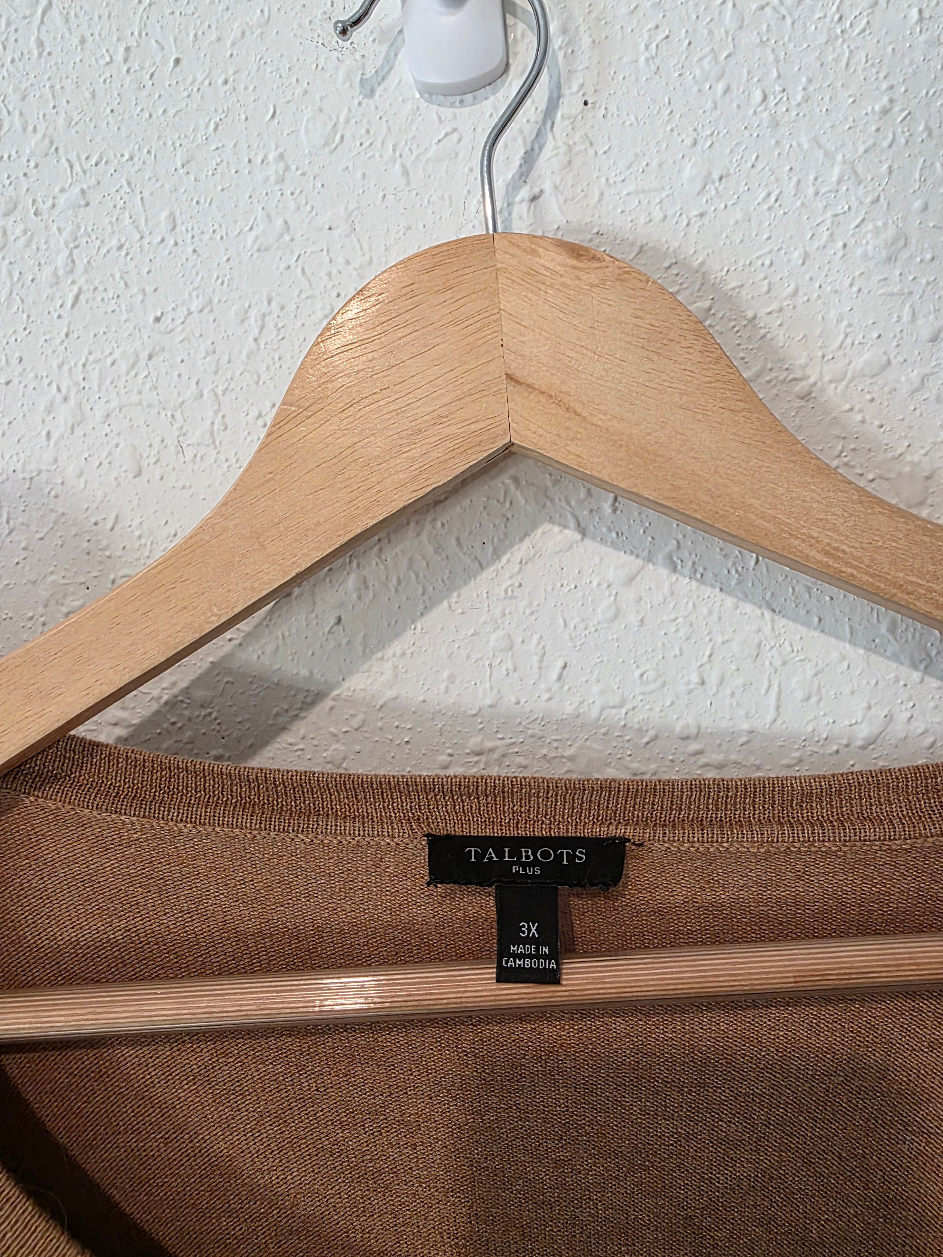 Brown Cotton Blend Cardigan (3X)