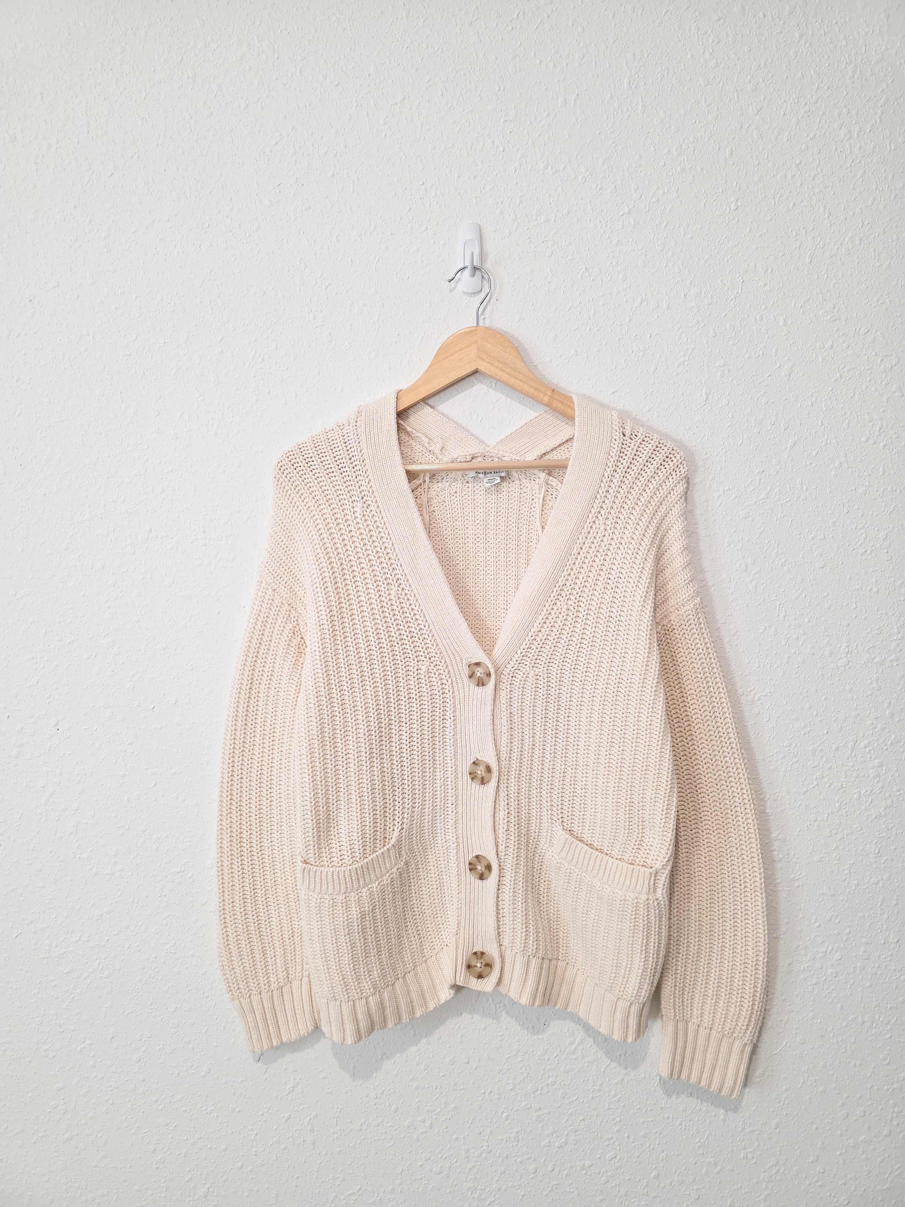 Cream Chunky Cotton Cardigan (M)