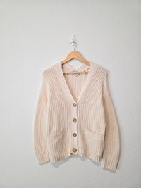 Cream Chunky Cotton Cardigan (M)