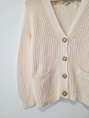 Cream Chunky Cotton Cardigan (M)