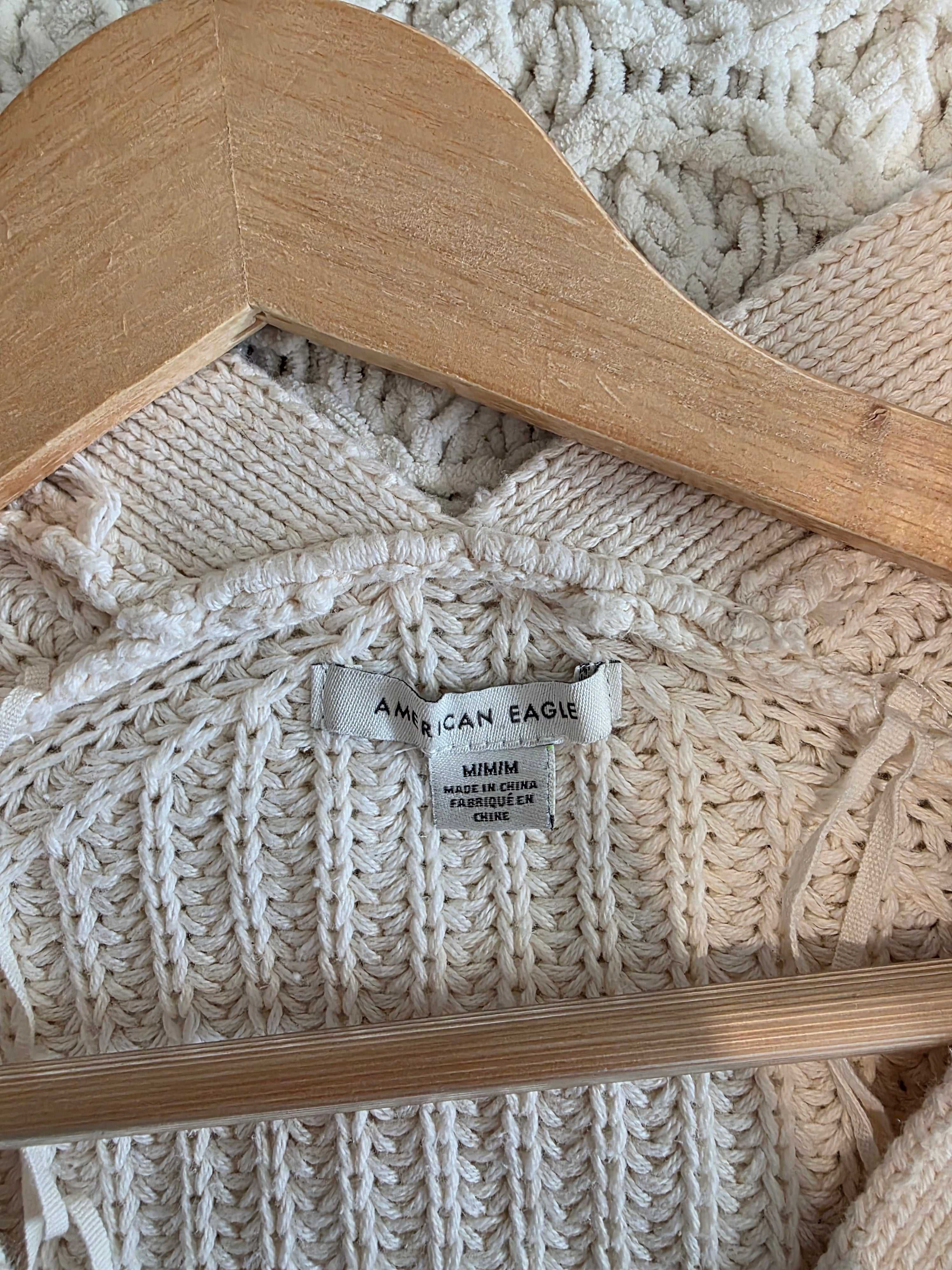 Cream Chunky Cotton Cardigan (M)
