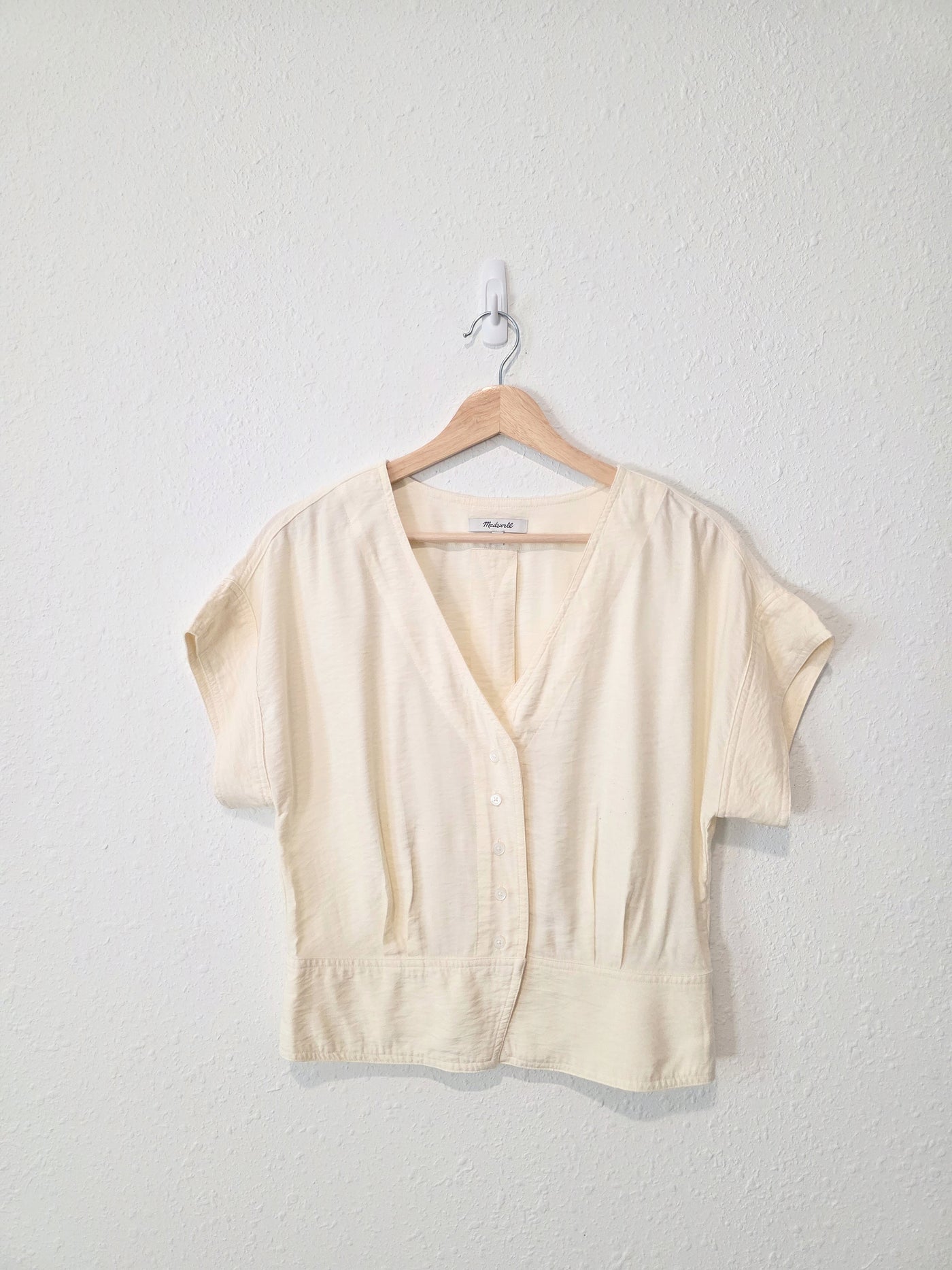 Madewell Cream Pleated Top (M)