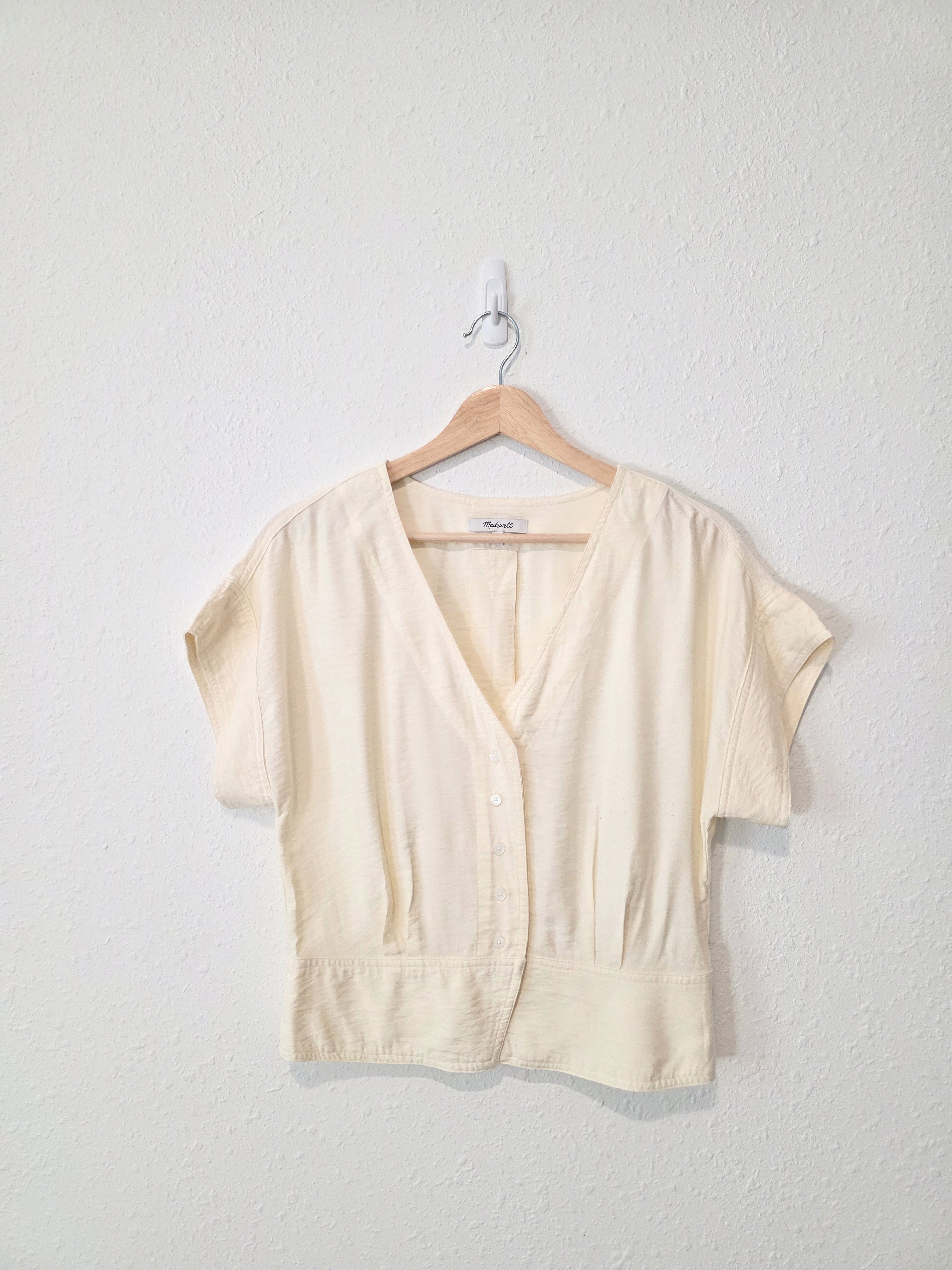 Madewell Cream Pleated Top (M)