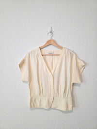 Madewell Cream Pleated Top (M)