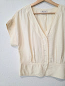 Madewell Cream Pleated Top (M)