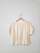 Madewell Cream Pleated Top (M)