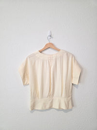 Madewell Cream Pleated Top (M)