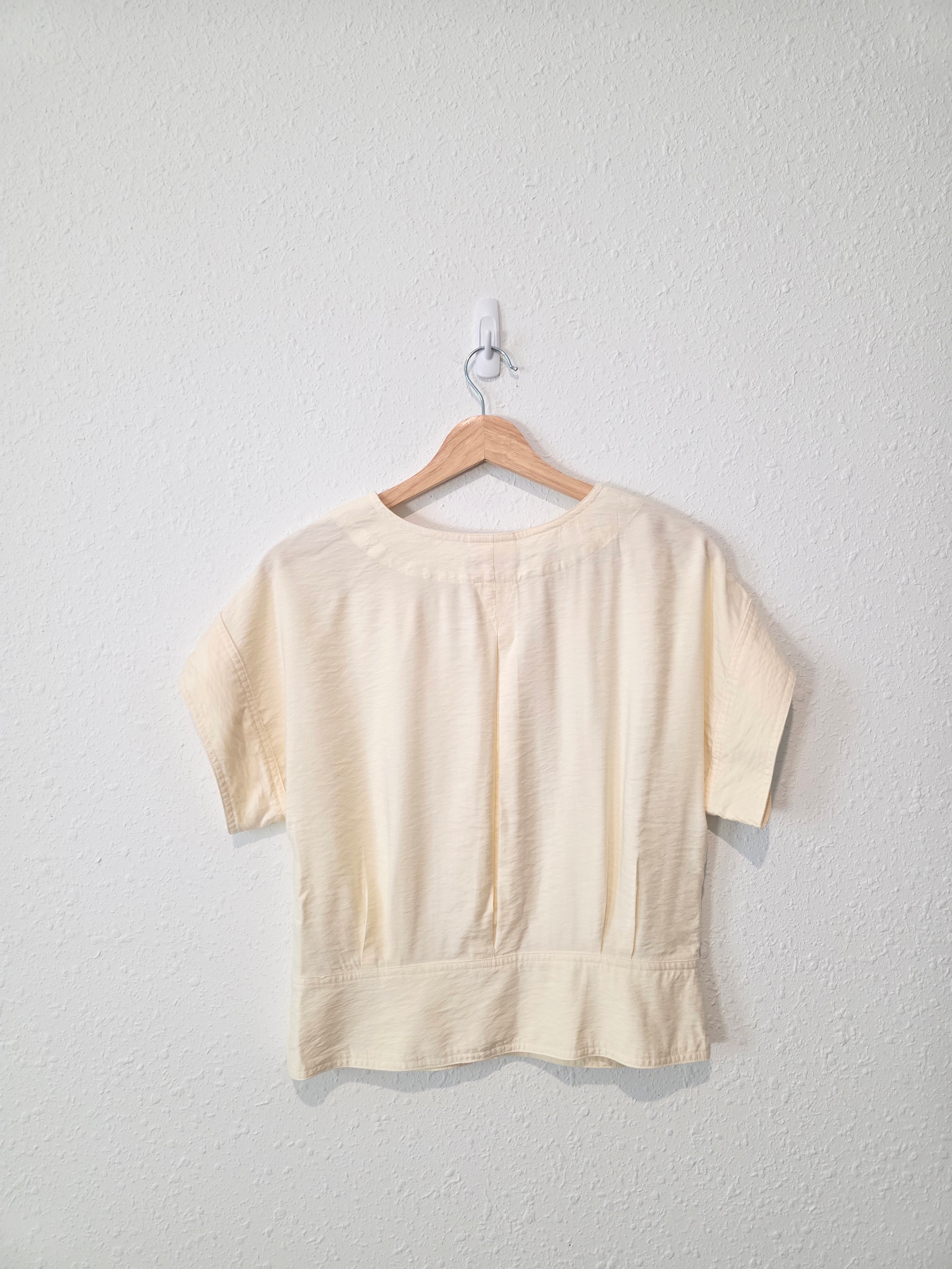 Madewell Cream Pleated Top (M)