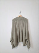 Cable Knit Tie Front Cardigan (XXL)