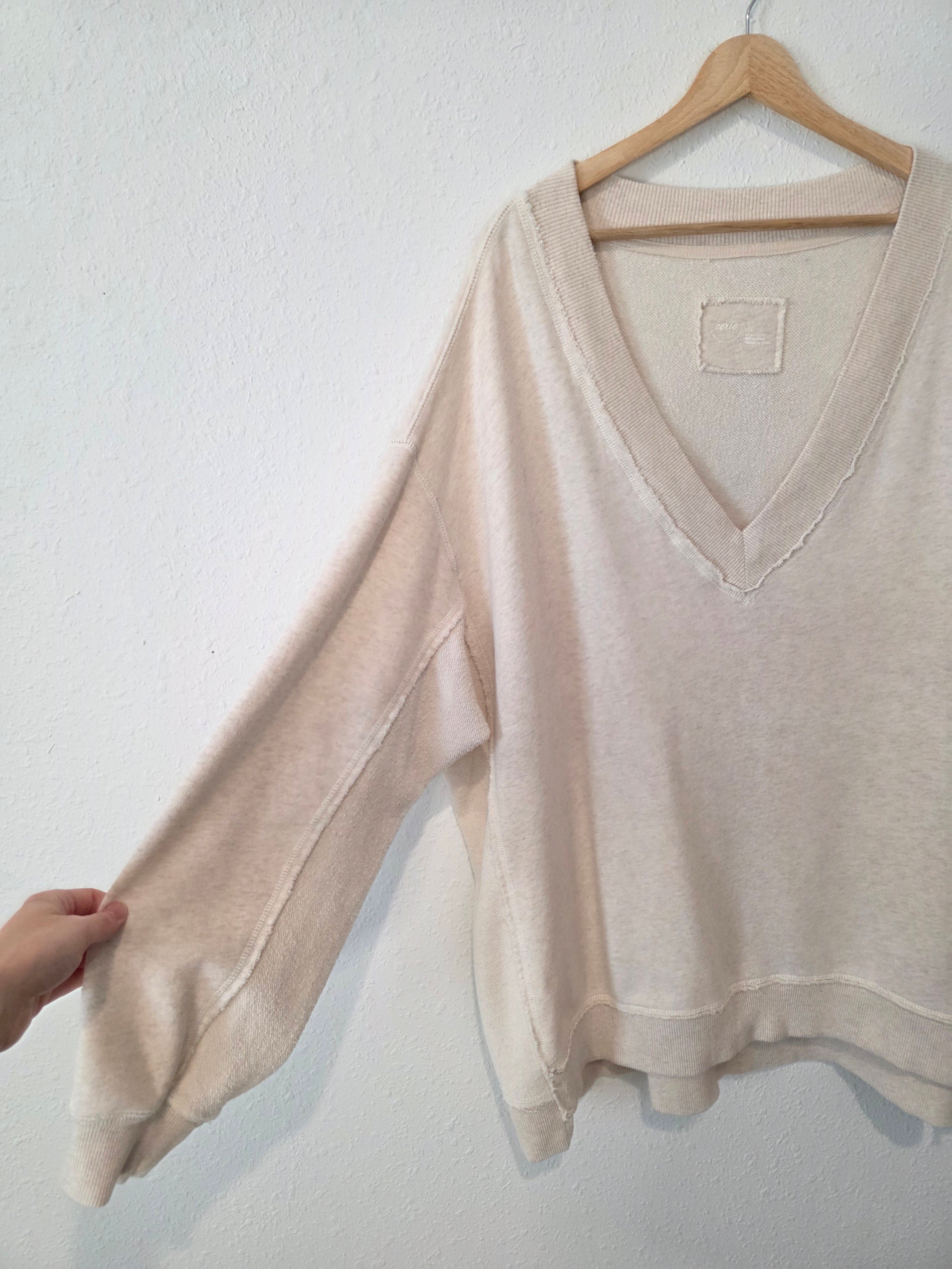 Aerie Slouchy V Neck Sweatshirt (L)