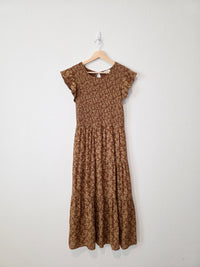 Floral Smocked Midi Dress (L)