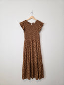 Floral Smocked Midi Dress (L)