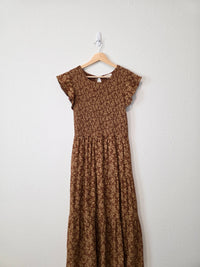 Floral Smocked Midi Dress (L)