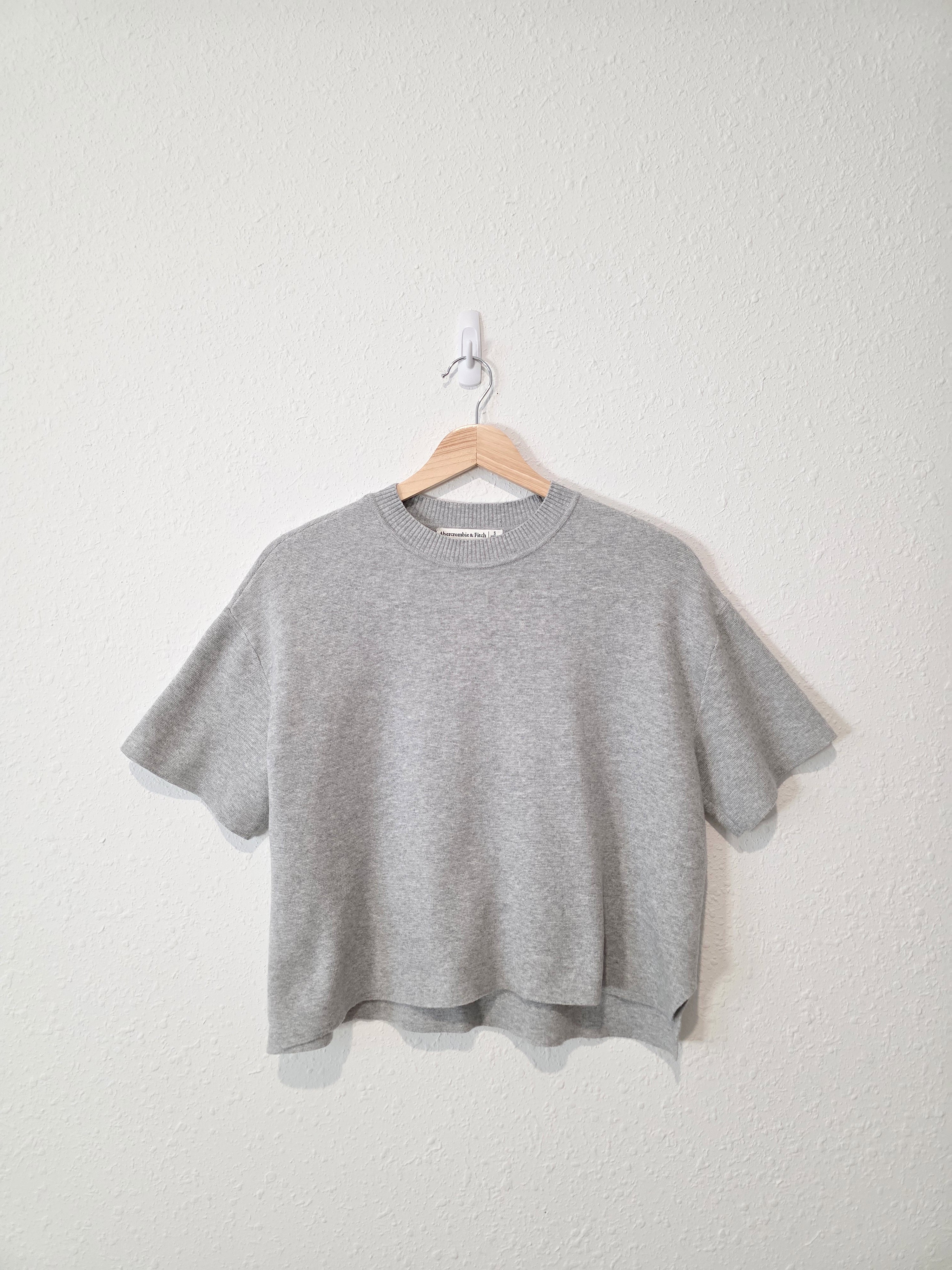 Abercrombie Gray Boxy Knit Top (S)