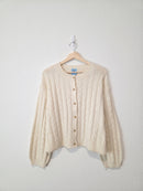 Cream Cable Knit Cardigan (L)